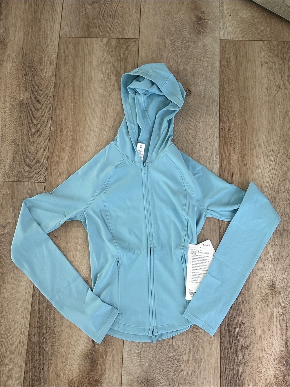 lululemon athletica sky blue hooded zip jacket